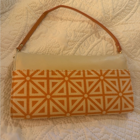 Spartina 449 Natural Linen & Leather Geometric Clutch - NWOT - Picture 11 of 11